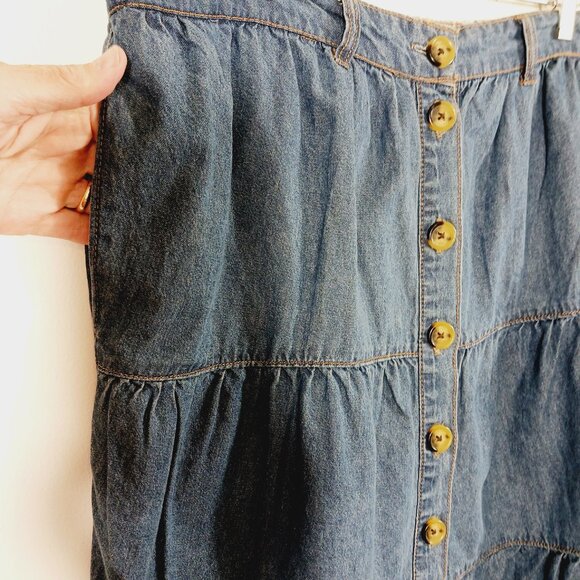 Westbound, NWT, Button Front Denim Tiered Skirt, Size PL, Country, Western - Picture 7 of 15